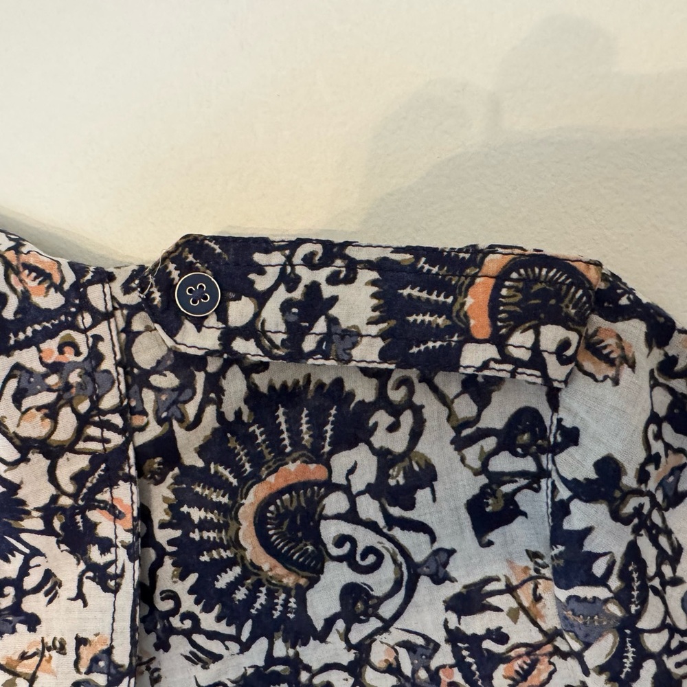 Tory Burch Blue Bridgette Printed Button Down Shirt - Picture 5 of 9